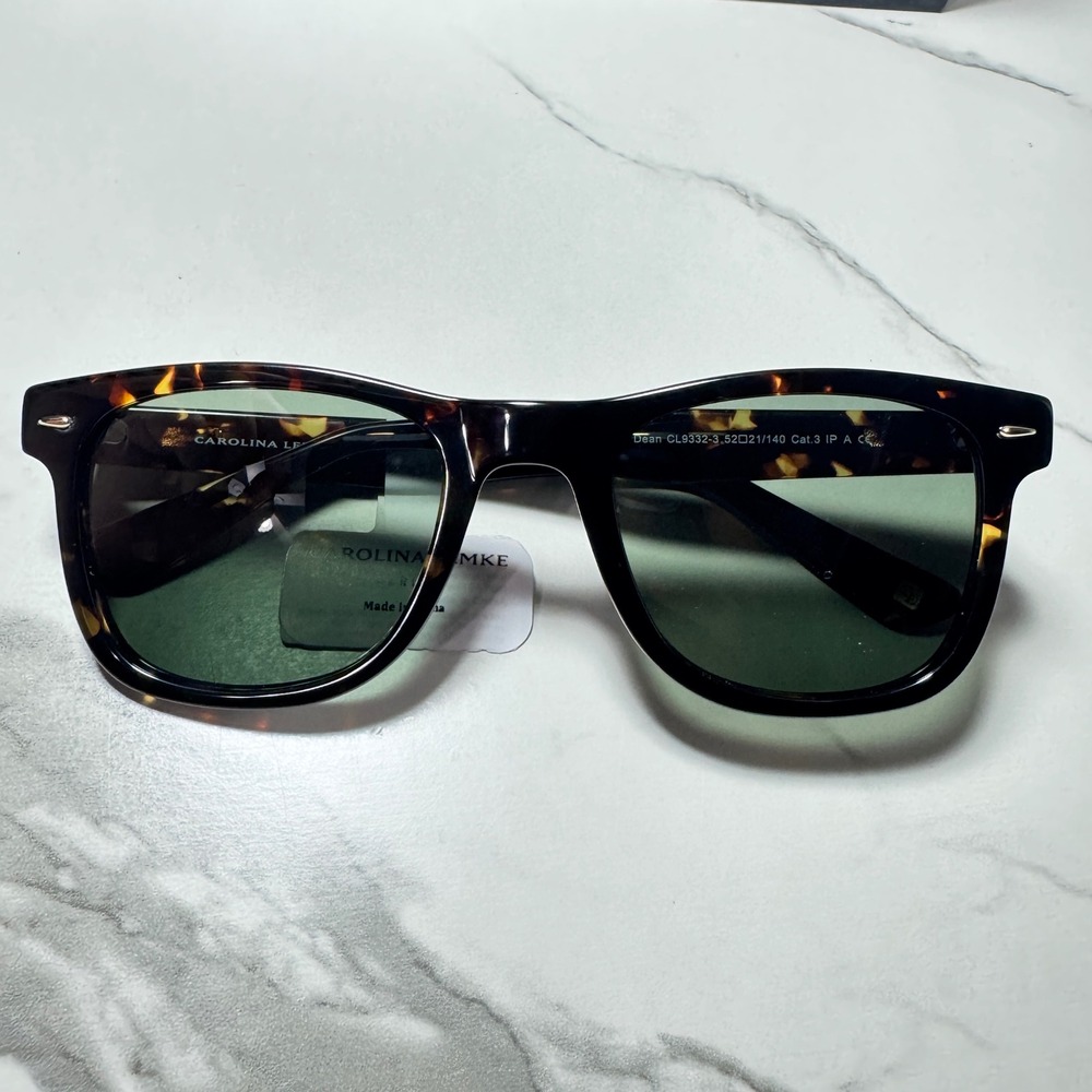Carolina Lemke Berlin Dean CL9332-3 Tortoise Sunglasses Green Lens 52-21-140